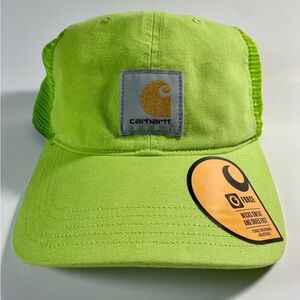 🆕 Carhartt Force Mesh Back Trucker Neon Logo Patch Men’s Hat Adjustable